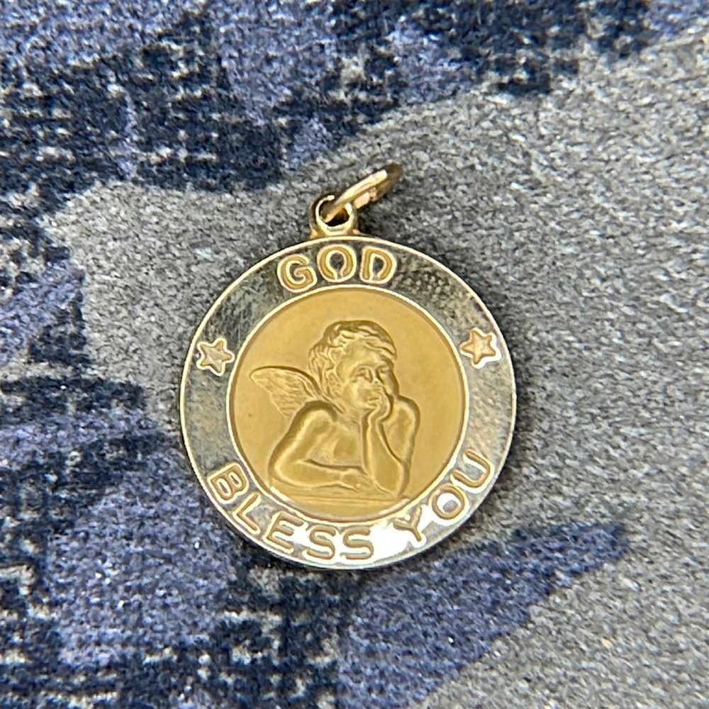 Beautiful 14kt Gold God Bless You pendant